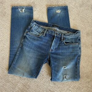 John Varvatos Men's Slim Straight Distressed Blue Jeans Sz 31